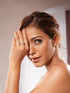 White Rhodium AD Studded Minimal Engagement Band Adjustable Finger Ring