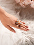Antique Gold Plated Kundan Studded Intricate Solitaire Finger Rings