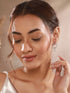 Silver Toned AD Studded Hoop Drop Earrings