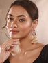Gold Toned Blue Stone Studded Statement Ghungroo Hoop Jhumka Earrings