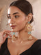 Gold Toned Kundan Studded Lightweight Bird Motif Statement Bridal Jhumka Earrings