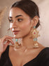 Gold Toned Kundan Studded Lightweight Bird Motif Statement Bridal Jhumka Earrings