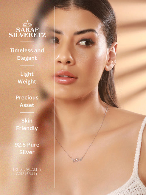 925 Sterling Silver CZ Studded Dainty Love Minimal Valentine Locket Necklace & Chain