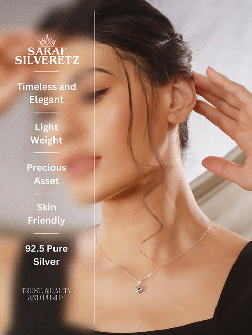 925 Sterling Silver Rhodium Plated Minimal Evil Eye Locket Pendant Necklace & Chain