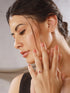 925 Sterling Silver Red Ruby Studded Rose gold Plated Cherry Bow Adjustable Finger Ring