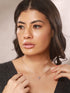 925 Sterlling Silver CZ Studded Oval AD Solitaire Pendant Necklace & Chain