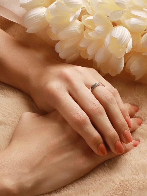 925 Sterling Silver Engraved Promise Finger Band Ring