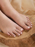 925 Sterling Silver Red AD Studded Bow Shaped Minimal Toe Rings