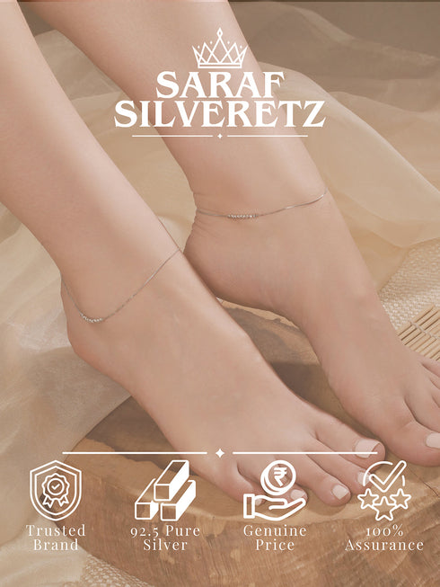 925 Silver Snake Chain Payal Anklet