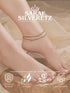 925 Sterling Silver Black Beads Butterfly Charms Payal Anklet