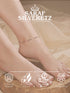 925 Sterling Silver Black & White Beads Designer Minimal Anklet