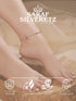 925 Sterling Silver Black Beads Beaded Delicate Minimal Charm Anklet
