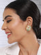 Anti-Tarnish 18k Gold Plated Floral Enamelled Large Circular Studds earrings