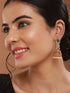 Gold Plated Green Zircon Studded Pearl Beaded Dangler Earrings