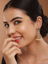 Gold Plated Green Zircon Studded Pearl Beaded Dangler Earrings