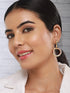 Anti-Tarnish 3 Toned Gold Plated Twisted Round Double Circle Chunky Drop Hoop Earrings