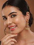 Gold Matt Polish Zircon Studded Lakshmiji Motif Designer Danggling Earring