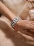 Anti-Tarnish Dual Tone Rose Gold Leaf Shaped Cuff Kada bracelet