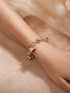 Anti-Tarnish 18k Gold Plated Heart Shaped Charm Link Wraparound Bracelet