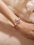 Anti-Tarnish Rose Gold Plated Halo Butterfly Charm Link Bracelet