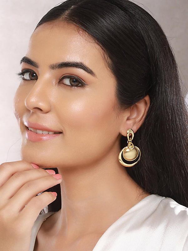 Anti-Tarnish Gold Plated Concentric balls Minimal Drop earrings