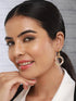 Anti-Tarnish 3 Toned Gold Plated Twisted Round Double Circle Chunky Drop Hoop Earrings
