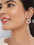 Anti-Tarnish Rose Gold 2 Toned Circular Knotted Dangling Earrings