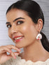 Anti-Tarnish 18k Gold Plated Off White Enamelled Floral Statement Dangler Earrings
