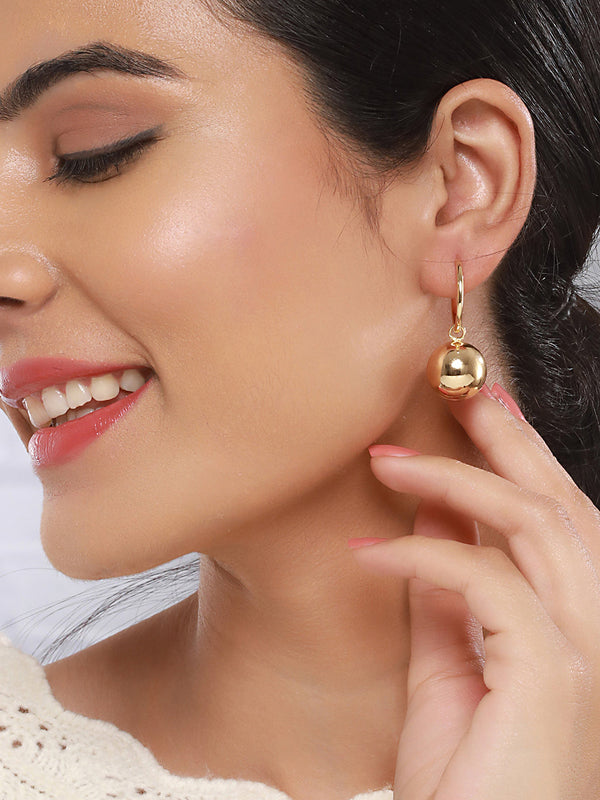 Anti-Tarnish Gold Plated water Drop Shaped Luxe Drop Earrings