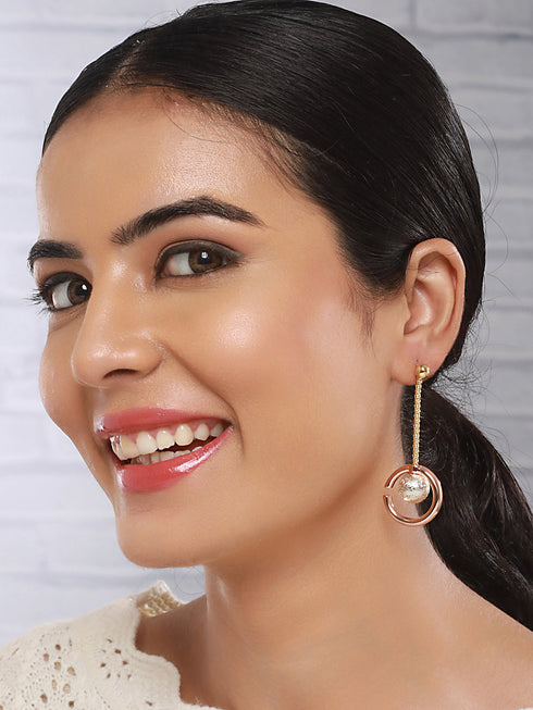 Anti-Tarnish Gold & Rose Gold Plated Chain Dangling Minimalist Earrings