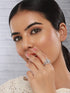 Silver Plated AD Studded Crown Shaped Designer Engagement Finger Ring