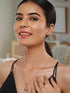 Rose Gold Plated AD Studded Minimal Leafy Locket Jewellery Set