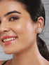 Silver Plated AD Studded Luxe Solitaire Studds Earrings