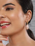 Anti-Tarnish 18 K Gold Plated & Enamelled Tear Shaped Floral Hoop Earrings