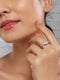 Silver Plated AD Studded Solitaire Delicate Engagement Finger Band Ring