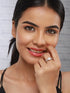 Silver Plated AD Studded Solitaire Delicate Engagement Finger Band Ring
