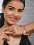 Anti-Tarnish Dual Tone Rose Gold Leaf Shaped Cuff Kada bracelet