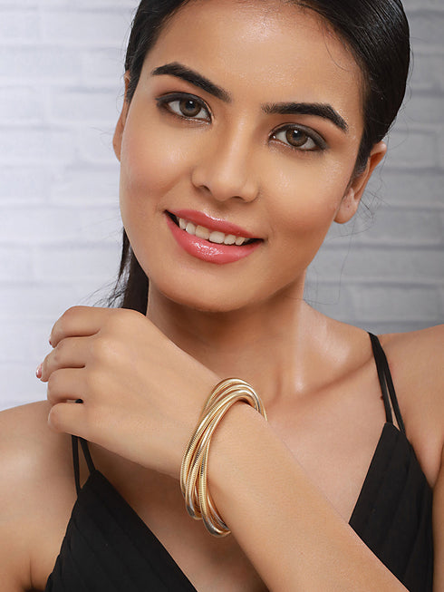 Anti-Tarnish 18k Gold plated Wrapped Snake Bangle Bracelet