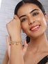Anti-Tarnish 18k Gold Toned Balls Charm Paperclip Style Bracelet