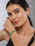 Silver Plated Emerald Green Designer Luxe Wraparound Tennis Bracelet