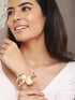 Anti-Tarnish 18k Gold Plated Pearl Studded Cuff Bangle Bracelet