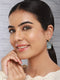 Anti-Tarnish 18k Gold Plated Grey Enamelled Golden Dot Drop Earrings