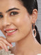 Anti-Tarnish Rose Gold Concentric Circular Drop Dangling Earrings