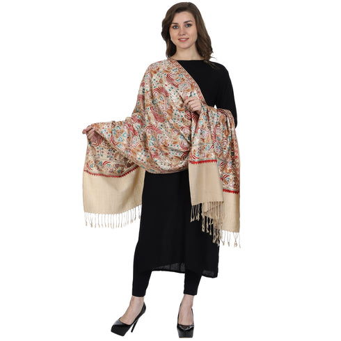 Women's Aari Embroidered Wool Stole