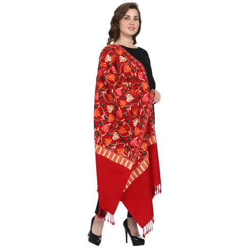 Women's Aari Embroidered Wool Stole
