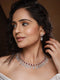 Silver Plated Ruby Red AD Studded Elegant Floral Designer Delicate Choker Jewellery Set