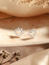 925 Sterling Silver Zircon Studded Faux Pearls Flower Studds Earrings