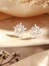 925 Sterling Silver Zircon & Pearl Embellished Minimal Floral Studds Earrings