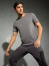Men Solid Slim Fit Crew Neck T-shirt with DOUBLE COOL