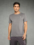 Men Solid Slim Fit Crew Neck T-shirt with DOUBLE COOL